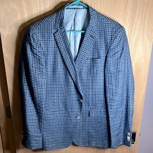 Sand Blue Checked Sport Coat